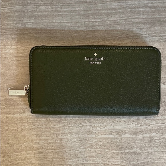 kate spade Handbags - kate spade ♠️ NWT green zip-around  pebble leather large continental lena wallet